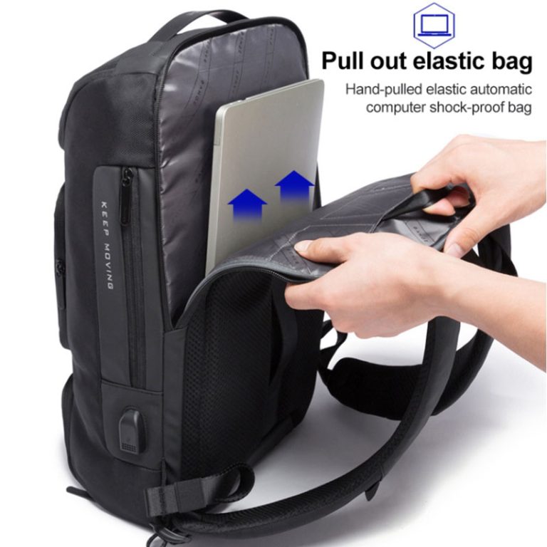 حقيبة ظهر بانجي لابتوب وسفر مع منفذ شحن يو اس بي - رمادي | BANGE Laptop Bag & Travel Backpack with USB Charger Port – Gray