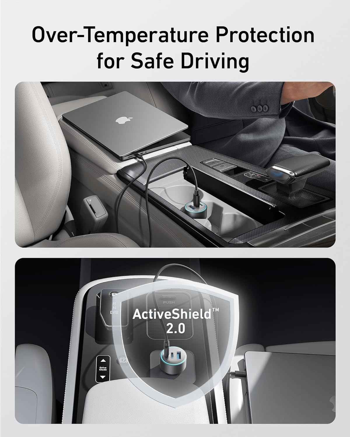 Anker USB-C Car Charger 67W 3-Port Compact Fast Charger - شاحن سيارات أنكر يو اس بي سي سريع مُدمج وقوي 67 واط بـ 3 منافذ