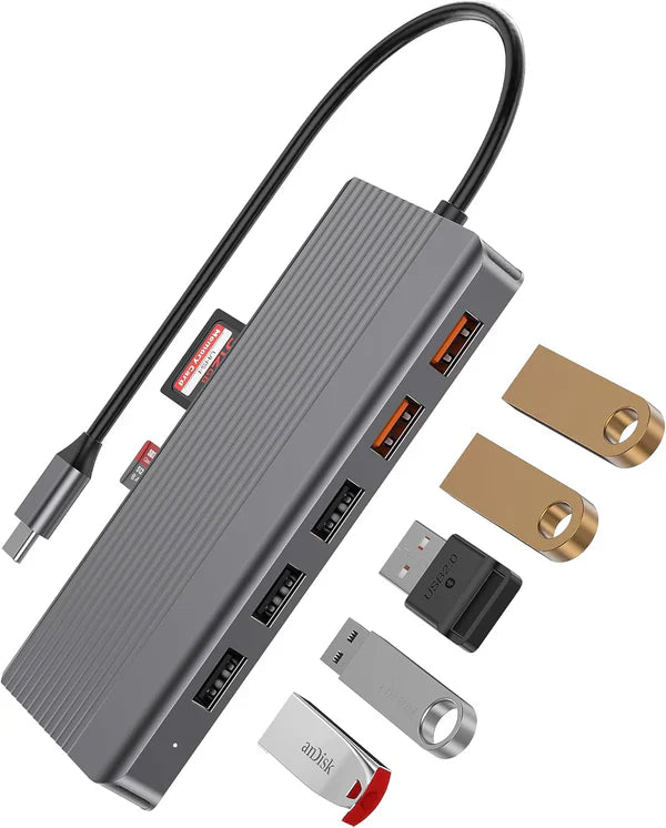 Powerology 12 in 1 USB-C Hub Ultimate Performance & Connectivity -باور لوجي تايب سي موزع 12 في 1