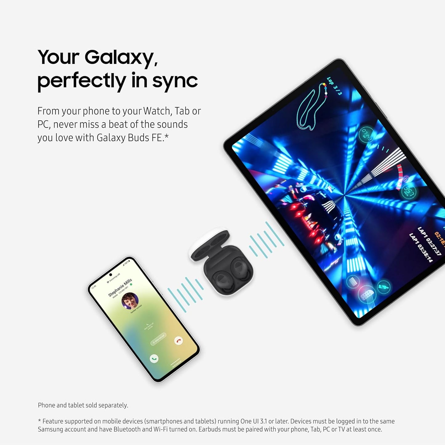 SAMSUNG Galaxy Buds FE True Wireless Bluetooth Earbuds - سماعات اذن سامسونج جالكسي بادز اف اي ترو اللاسلكية بتقنية البلوتوث مريحة وامنة في الاذن