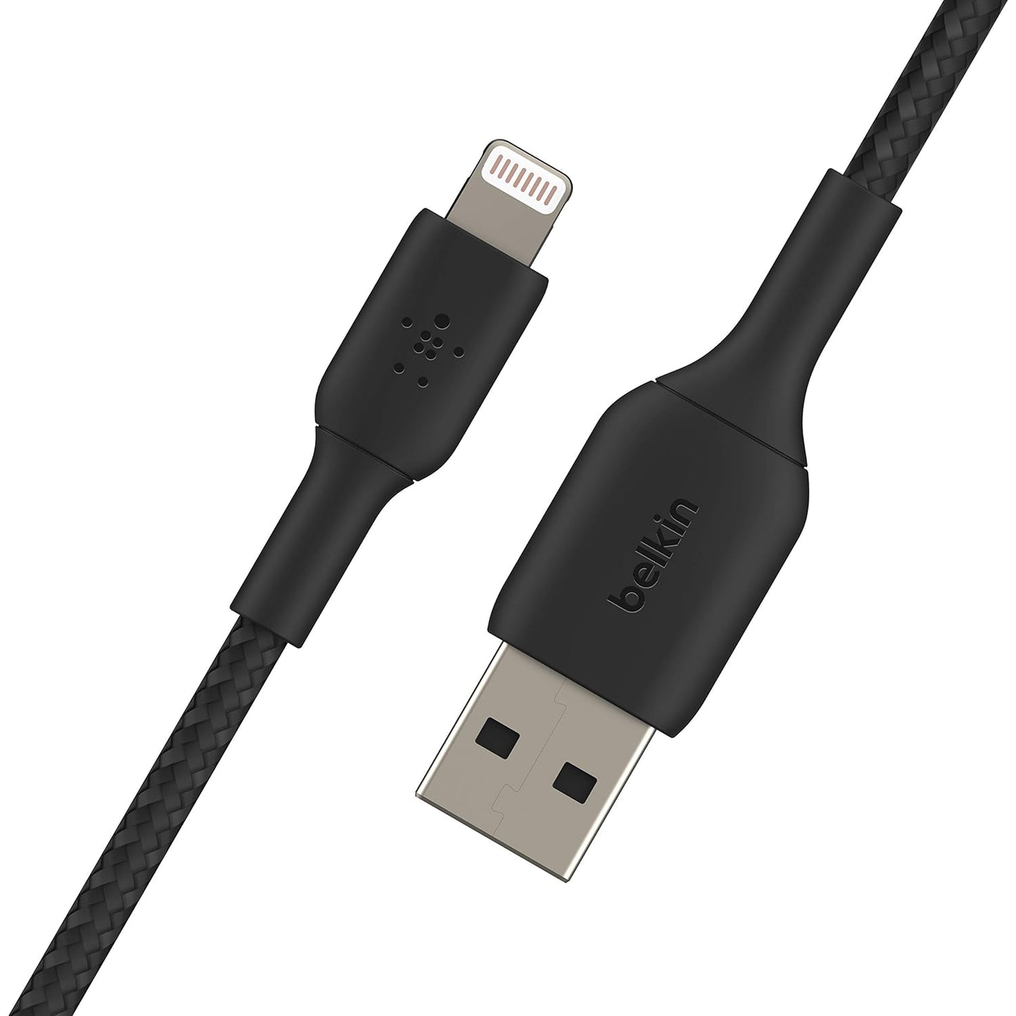 Belkin BoostCharge USB-A Braided Cable with Lightning Connector 2M - لكن كابل لايتنينج مضفر من بوست تشارج 6.6 قدم 2 متر