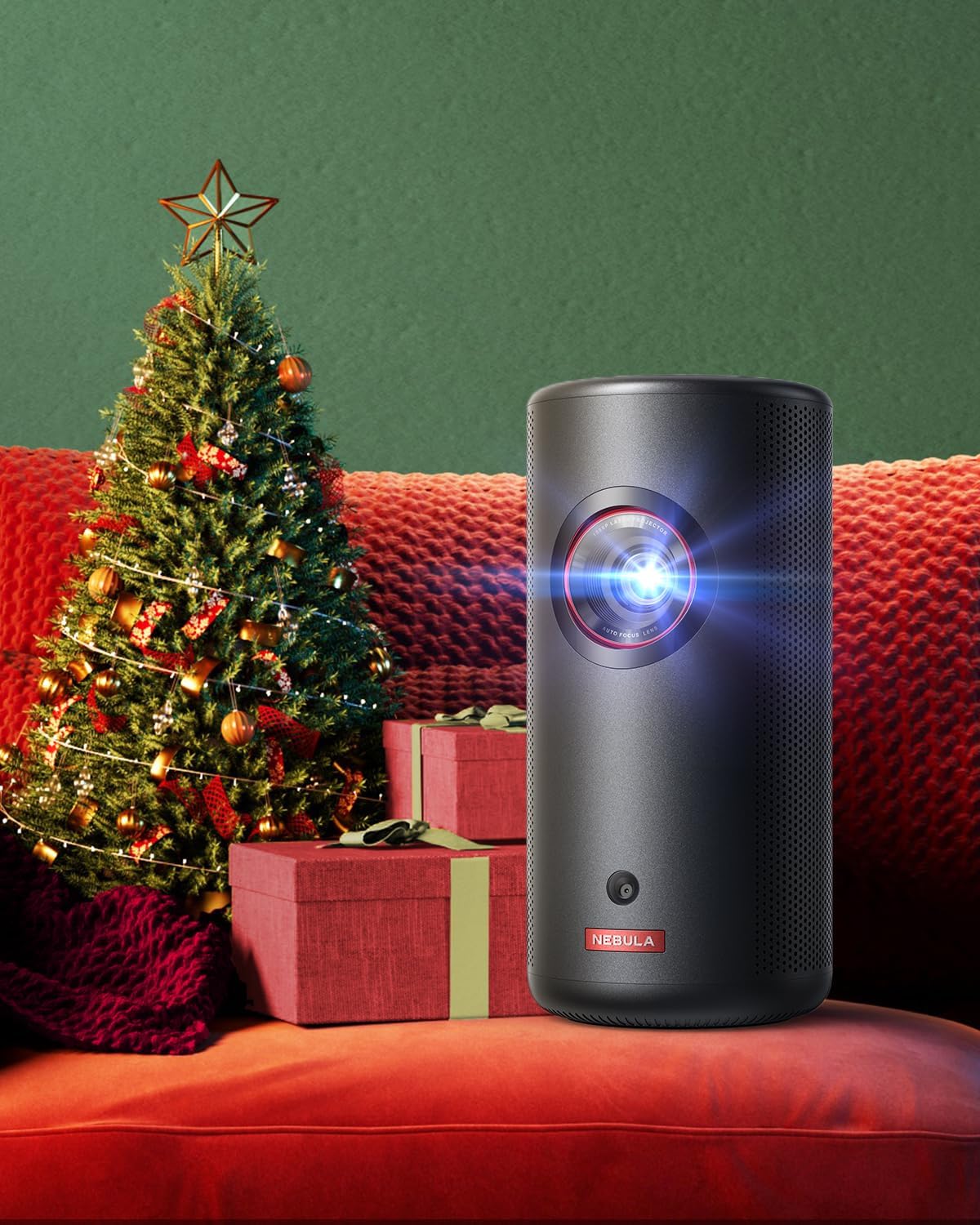 NEBULA Anker Capsule 3 Laser 1080p Mini Projector Smart Portable Projector with Wi-Fi - جهاز عرض صغير نيبولا أنكر كبسول 3 ليزر 1080 بكسل جهاز عرض ذكي محمول مع واي فاي
