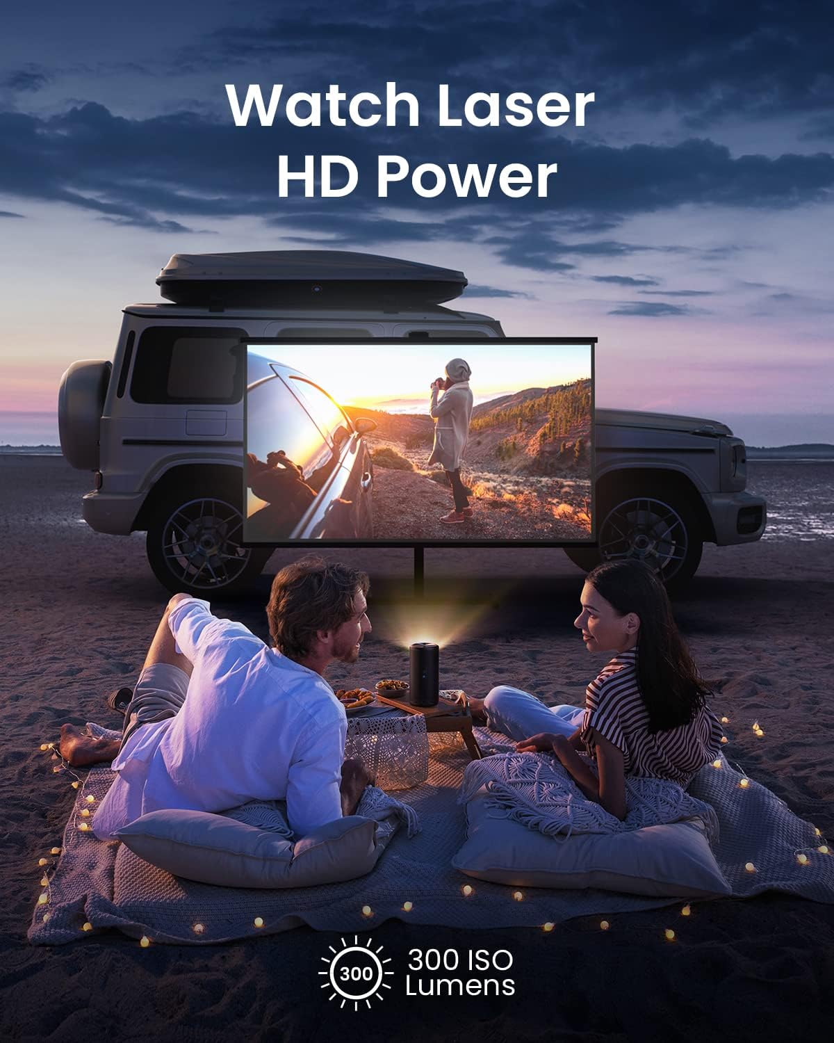 NEBULA Anker Capsule 3 Laser 1080p Mini Projector Smart Portable Projector with Wi-Fi - جهاز عرض صغير نيبولا أنكر كبسول 3 ليزر 1080 بكسل جهاز عرض ذكي محمول مع واي فاي