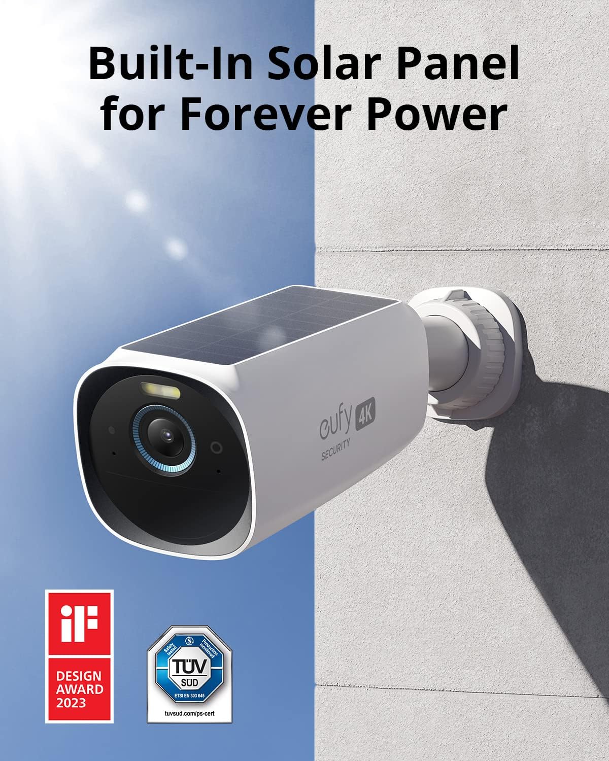 Anker Eufy Security eufyCam S330, 4-Cam Bundle, 4K Solar Wireless Security Cameras | طقم 4 كاميرات مراقبة انكر يوفي كام S330 اللاسلكية, دقة 4k, طاقة شمسية ذاتية