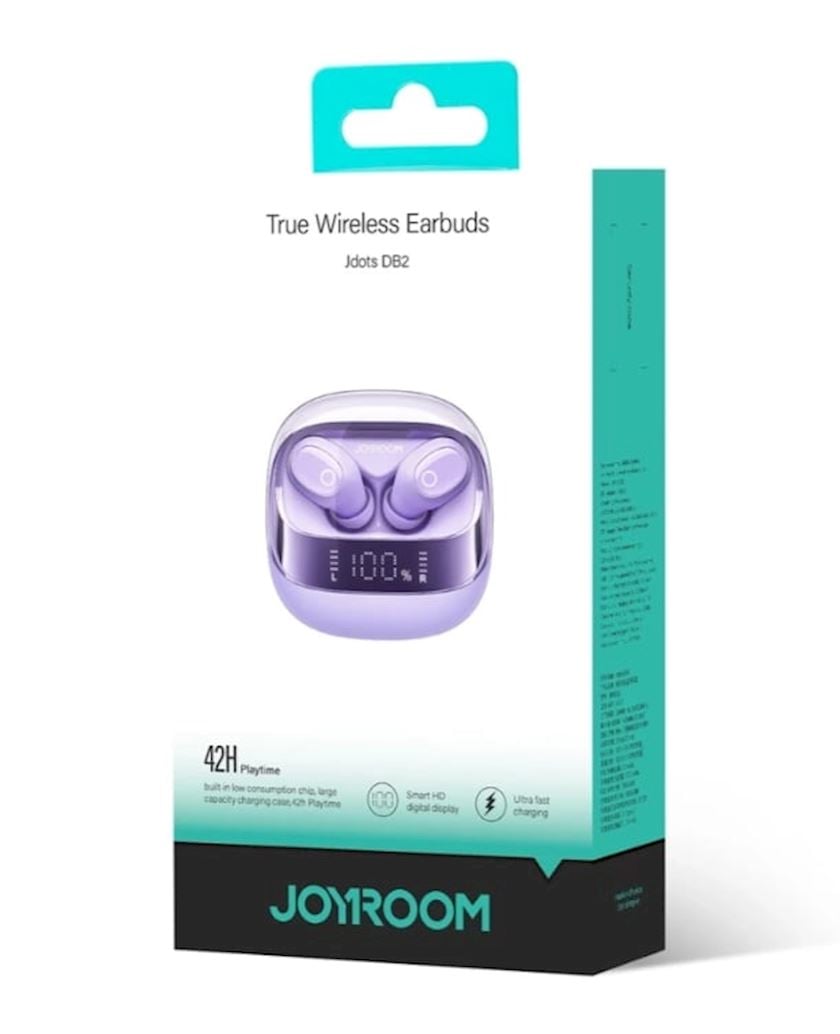 سماعات جويرووم JR-DB2 اللاسلكية بصوت عالي الدقة, تشغيل حتى 42 ساعة  | JOYROOM JR-DB2 Wireless Earbuds 42H Playtime, HiFi Audio