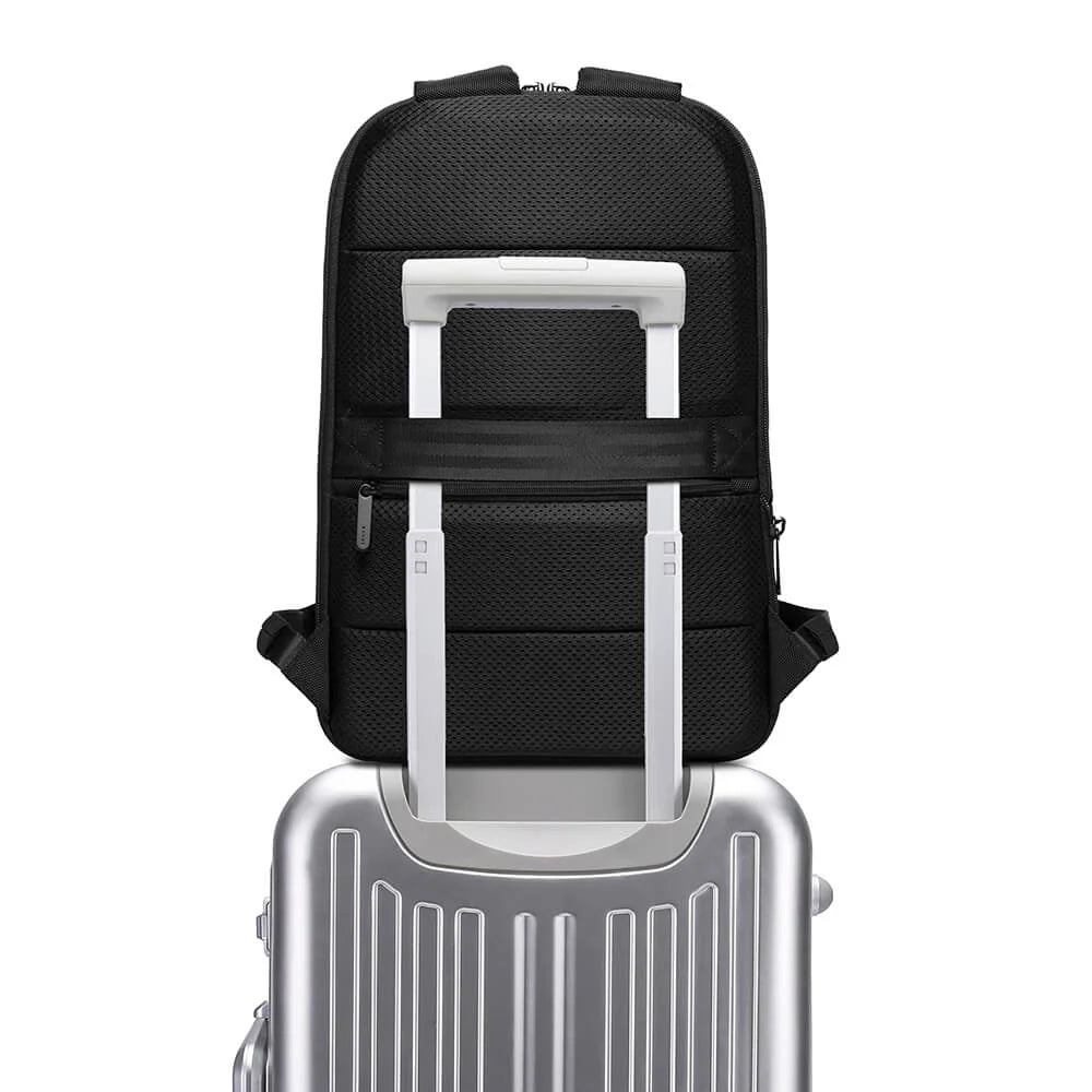 حقيبة ظهر بانجي 77115 سوبر سليم للابتوب قابلة للتوسعة - اسود | BANGE 77115 Super Slim Expandable Laptop Backpack - Black
