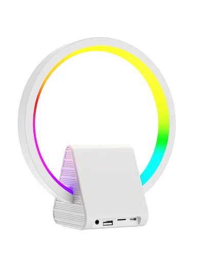 WiWU 2 in 1 Wireless Charging Atmosphere Light Speaker  -  مكبر صوت 2 في 1 بإضاءة جو شحن لاسلكي من ويوو