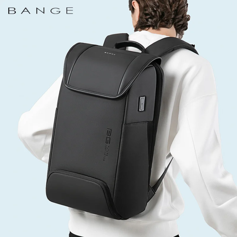 حقيبة ظهر بانجي سكورج للابتوب بحجم 15.6 انش مضادة للسرقة مع منفذ شحن يو اس بي - اسود | BANGE Scorch 15.6inch Business Multi-Compartment Laptop Backpack with USB Charging Port - Black