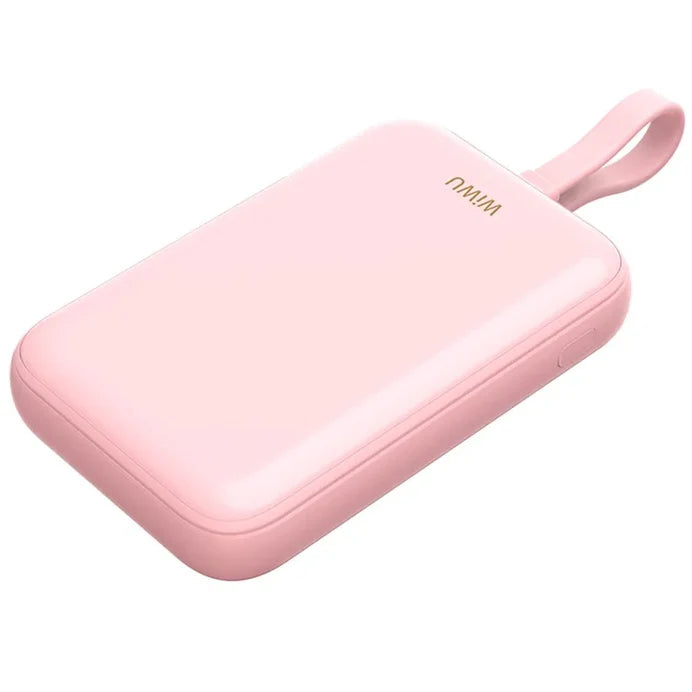 WiWU Wi-P024 10000mAh Magnetic Wireless Power Bank with PD 20W Fast Charging & Built-in Cable - باور بانك ويوو مغناطيسي 10000ميلي أمبير مع شحن سريع 20واط وكابل مدمج