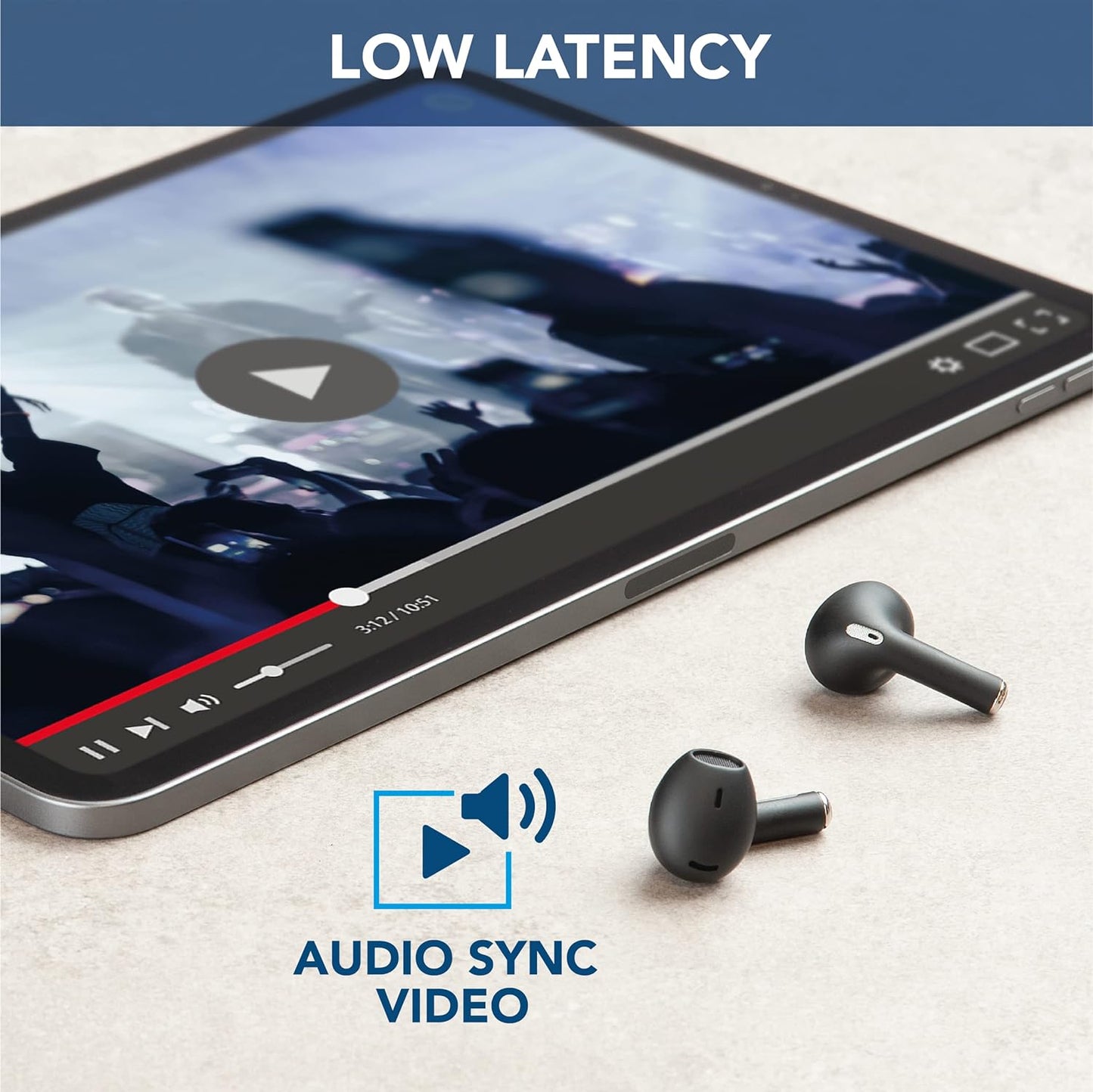 Cellularline CRYSTAL TWS Bluetooth 5.0 Wireless In-Ear Earphones with Charging Case Environment Noise Cancelling - كريستال سماعات أذن بلوتوث مزودة بتقنية إلغاء الضوضاء البيئية من سليولارلاين