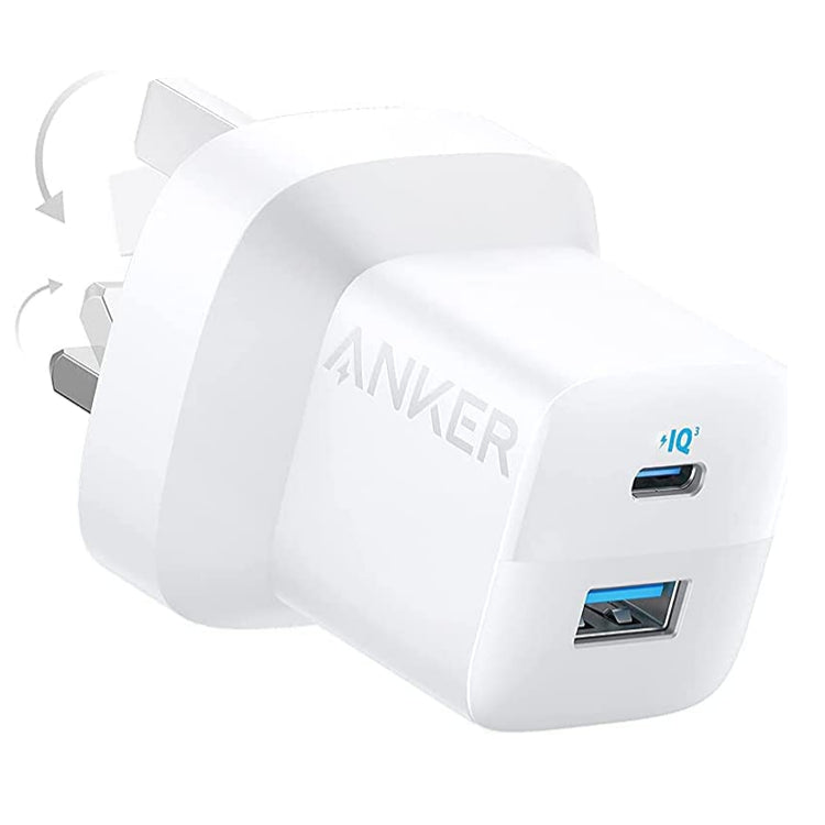 شاحن جداري انكر 323 بمنفذي يو اس بي سي و يو اس بي اي بقدرة شحن 33 واط  | Anker 323 USB C Plug Charger 33W