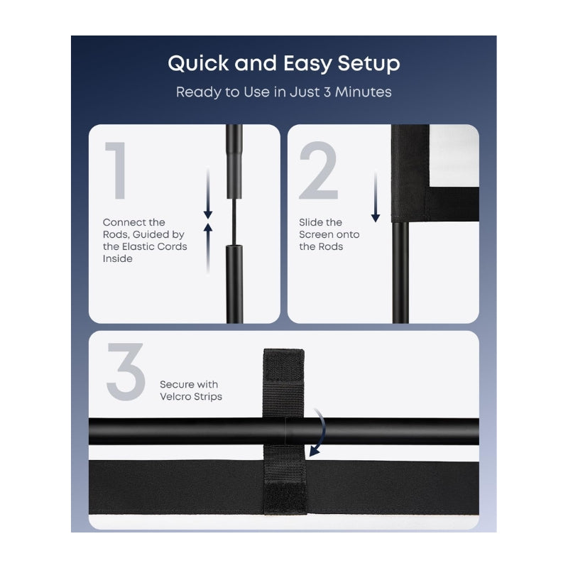 Ekrana Projektorê ya Derveyî ya Anker Nebula 100-Înç bi Standê