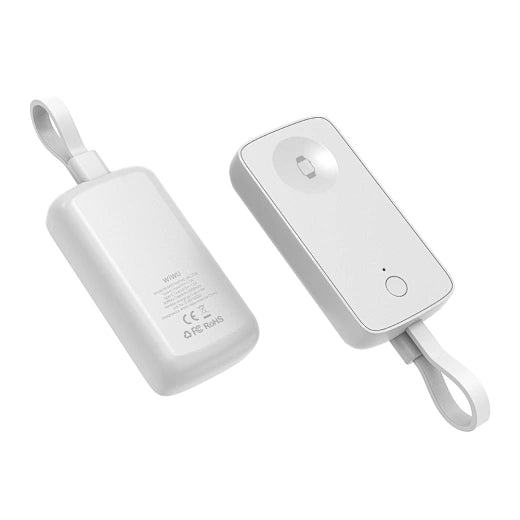 WiWU Wi-M22 2 in 1 Wireless Charger & 2000mAh Power Bank for iWatch & Smartphone - شاحن ويوو 2 في 1 لاسلكي وباور بانك 2000ميلي أمبير للساعة الذكية والهاتف