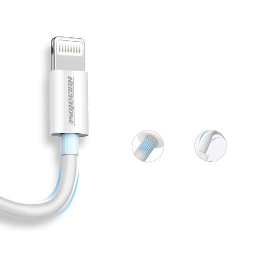 RockRose Zeta CL 1M 20W Lightning To USB-C Charge & Sync Cable - روك روز زيتا سي أل كابل للشحن و المزامنة بطول 1 متر  20 وات لايتنينيج الى يو اس بي  سي