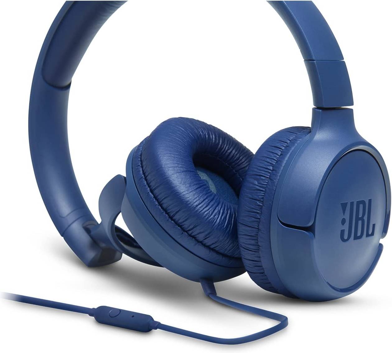 JBL T500 Wired On-Ear Headphones with Pure Bass Sound and Built-in Mic | سماعة جي بي ال T500 سلكية على الاذن بصوت بيس نقي وميكرفون مدمج