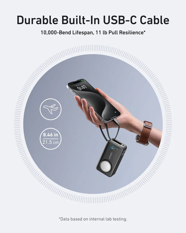 Anker MagGo 10,000mAh Power Bank for Apple Watch + iPhone - باور بانك أنكر ماجو (10 كيلو، 35 واط، لساعة أبل)