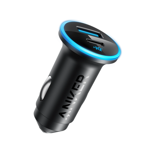 Anker 323 Car Charger 52.5W - Dual Port USB-C & USB-A | شاحن سيارة انكر 323 بقوة 52.5 واط, بمنفذي USC-C و USB-A