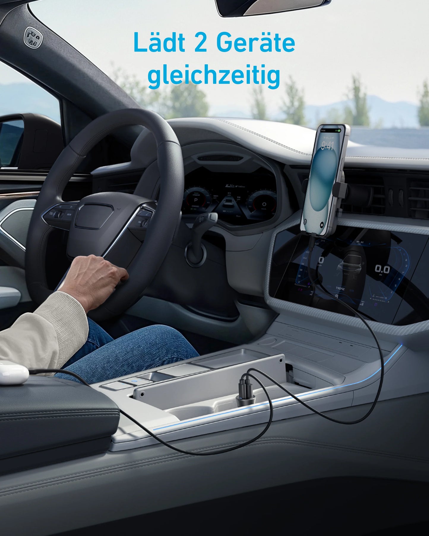 Anker 30W Car Charger – Dual Port USB-C & USB-A | شاحن سيارة أنكر بقدرة 30 واط, بمنفذين USB-C وUSB-A
