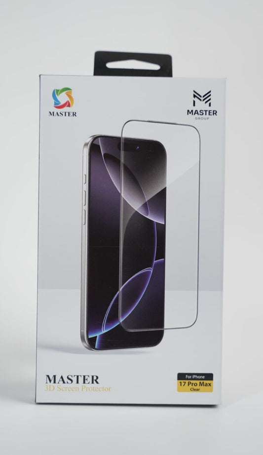 لاصق حماية الشاشة ماستر ثلاثي الابعاد شفاف لهاتف ايفون 17 برو ماكس | Master 3D Screen Protector Clear for iPhone 17 Pro Max