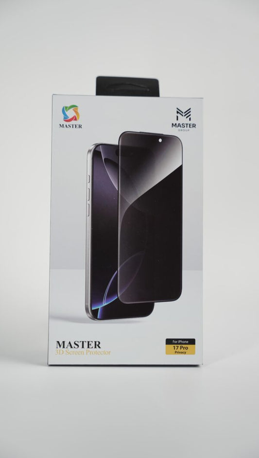 لاصق حماية شاشة ثلاثي الابعاد بميزة الخصوصية لهاتف ايفون 17 برو | Master 3D Screen Protector Privacy for iPhone 17 Pro