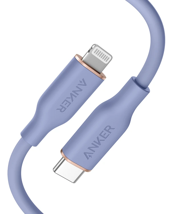 Anker PowerLine III Flow USB-C with Lightning Connector (0.9m/3ft) - كيبل باور لاين يو اس بي سي مع موصل لايتننغ بطول 3 اقدام من أنكر