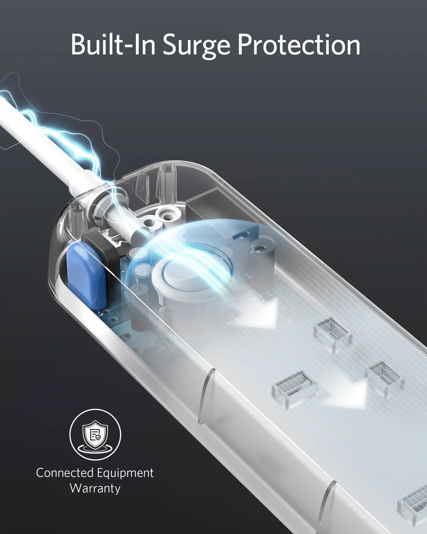 Anker Power Strip 6-Outlet AC Extension, 1.8m Cable | وصلة كهرباء انكر 6 منافذ, كيبل بطول 1.8م