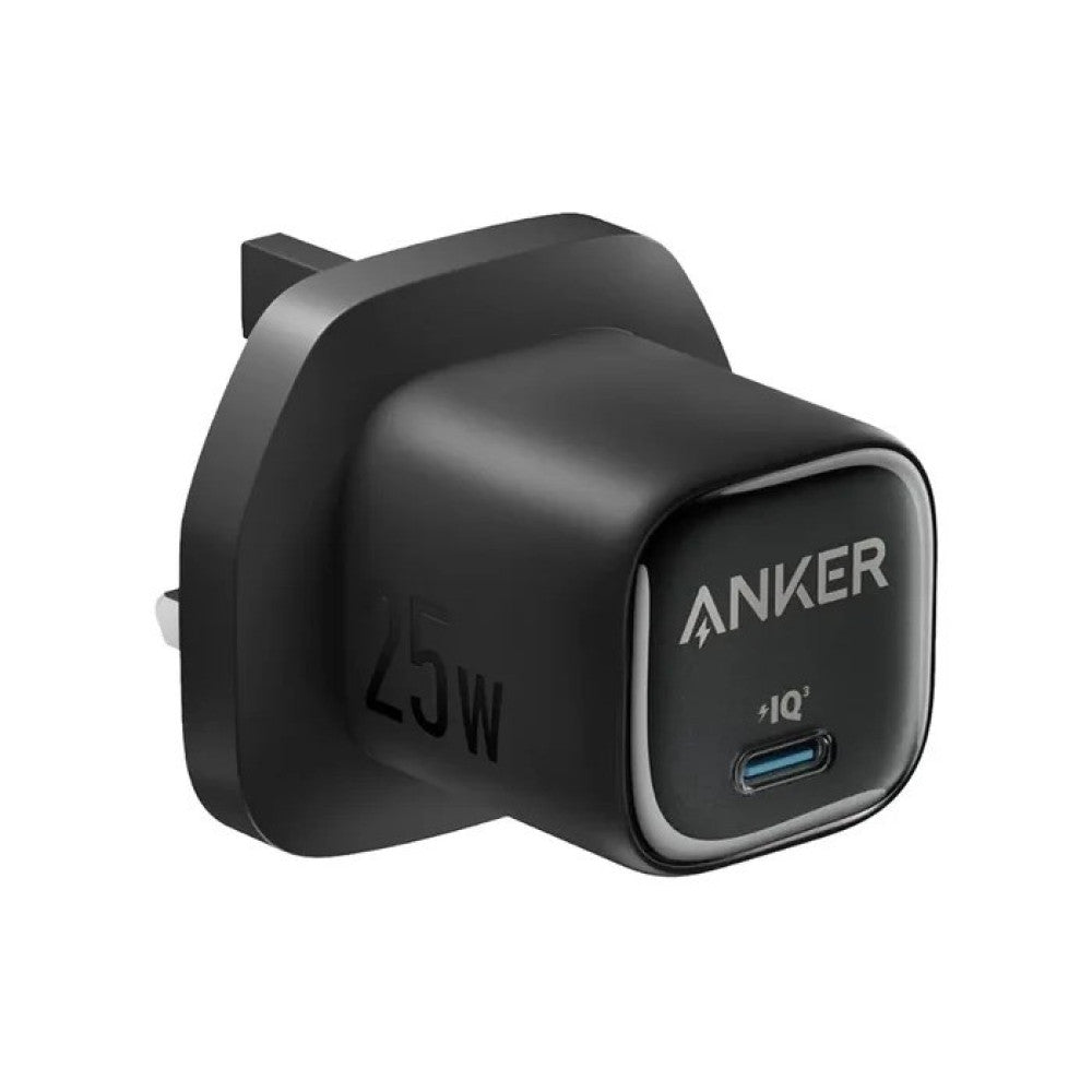 Anker 25W Compact Wall Charger – Black - شاحن جداري بقوة 25واط بمنفذ تايب سي من أنكر