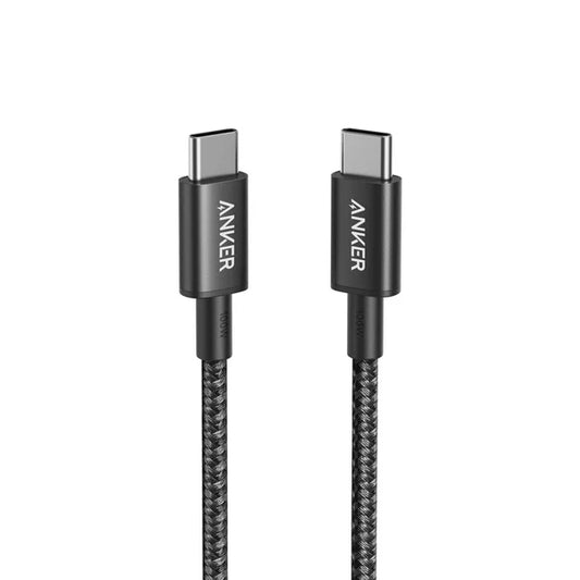 Anker Nylon 333 USB-C to USB-C Cable, 100W - 1.8 Meter - كيبل نايلون تايب سي وبطول 1.8متر وبقوة 100واط