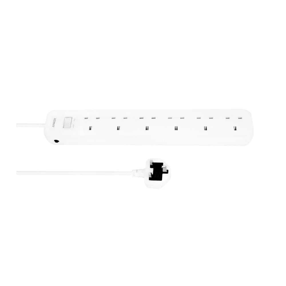 Anker Power Strip 6-Outlet AC Extension, 1.8m Cable | وصلة كهرباء انكر 6 منافذ, كيبل بطول 1.8م