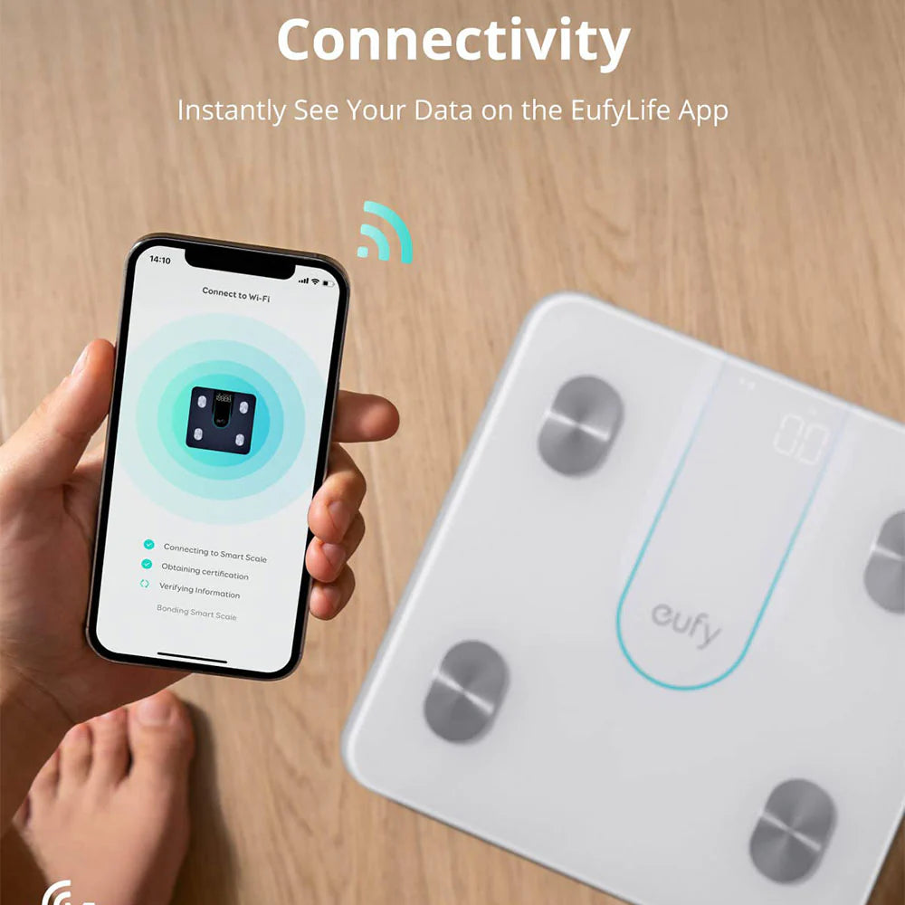 Anker Eufy Smart Scale P2 – 16 Body Metrics, High Precision, App Sync | ميزان ذكي انكر يوفي P2, تحليل 16 مؤشرا صحيا, دقة عالية, دعم التطبيقات