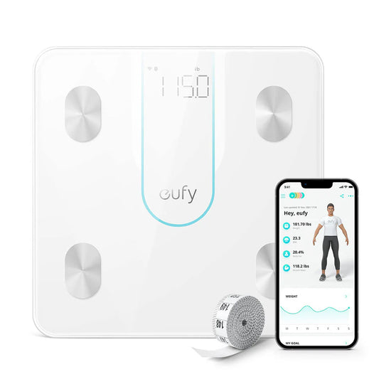 Anker Eufy Smart Scale P2 – 16 Body Metrics, High Precision, App Sync | ميزان ذكي انكر يوفي P2, تحليل 16 مؤشرا صحيا, دقة عالية, دعم التطبيقات