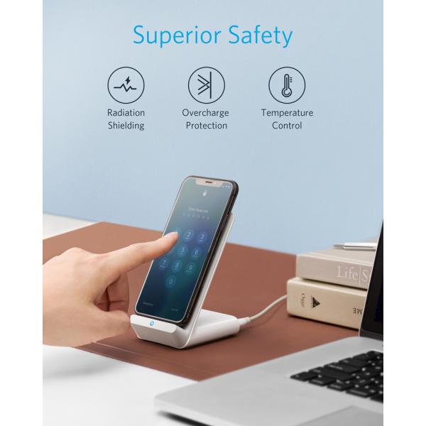 Anker Power Wave 7.5 Fast Wireless Charging Stand -  قاعدة الشحن اللاسلكي السريع باور ويف 7.5 من أنكر