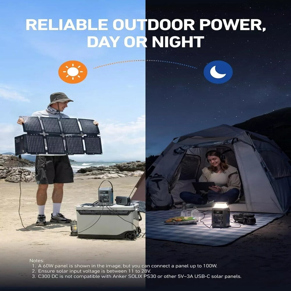 Anker SOLIX C300 DC Portable Power Station (288Wh), 300W Output | محطة الطاقة المحمولة انكر سوليكس C300 DC, بقدرة 300 واط وسعة 288 واط-ساعة