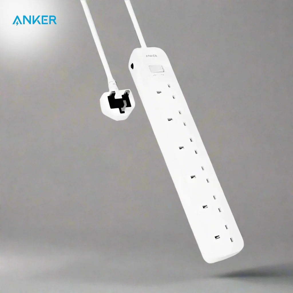 Anker Power Strip 6-Outlet AC Extension, 1.8m Cable | وصلة كهرباء انكر 6 منافذ, كيبل بطول 1.8م