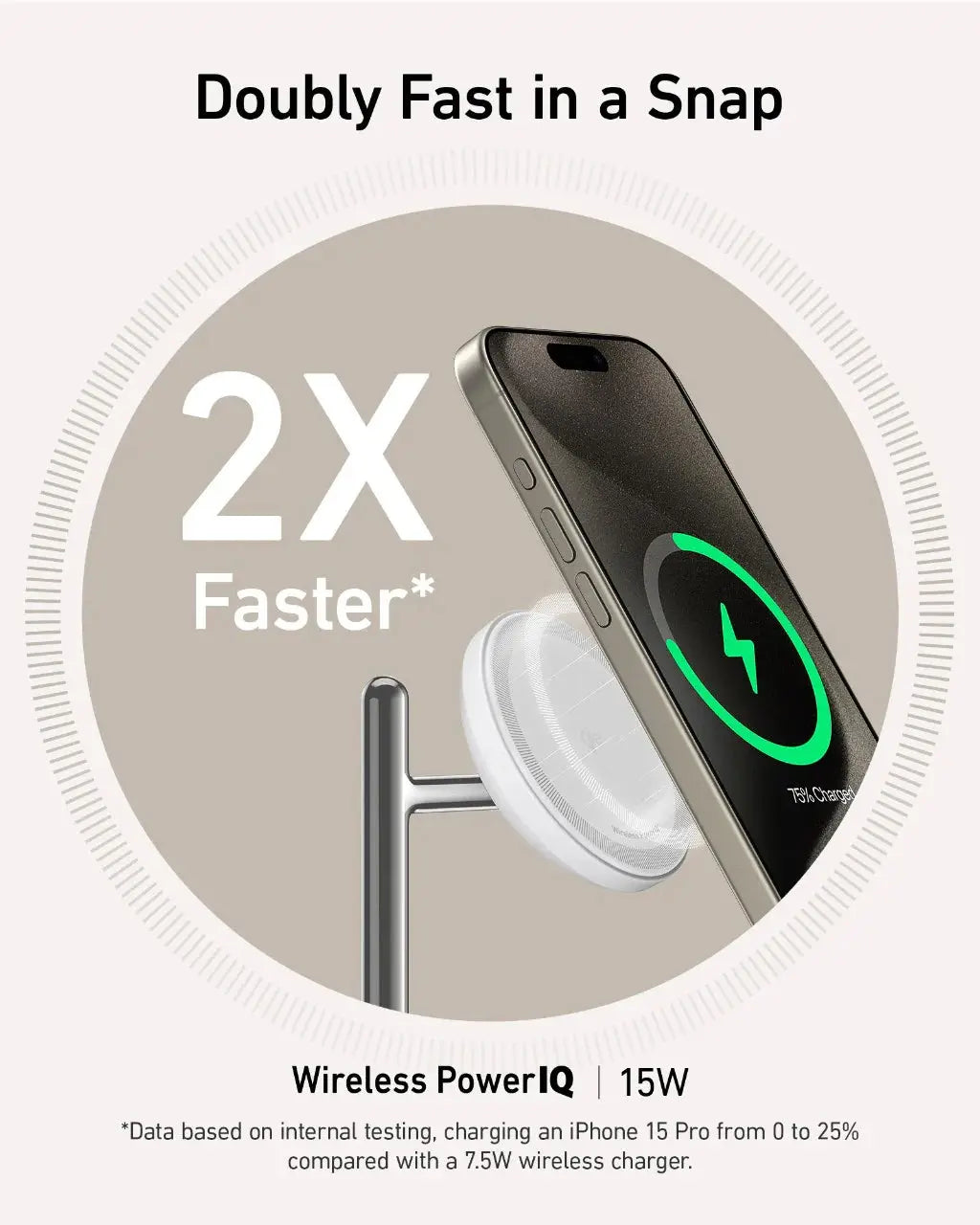 Anker MagGo 15W 3-in-1 Charging Stand, Qi2 Certified Wireless Charger for iPhone | حامل شحن لاسلكي انكر ماج جو 3 في 1, بقدرة 15 واط, معتمد QI2 لشحن الايفون