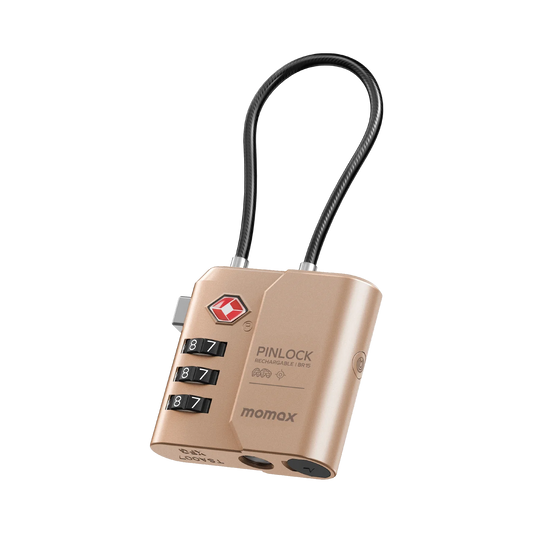 Momax PinLock TSA Padlock with Apple Find My Locator -  قفل موماكس بنلوك الذكي, متوافق مع ابل فايند ماي