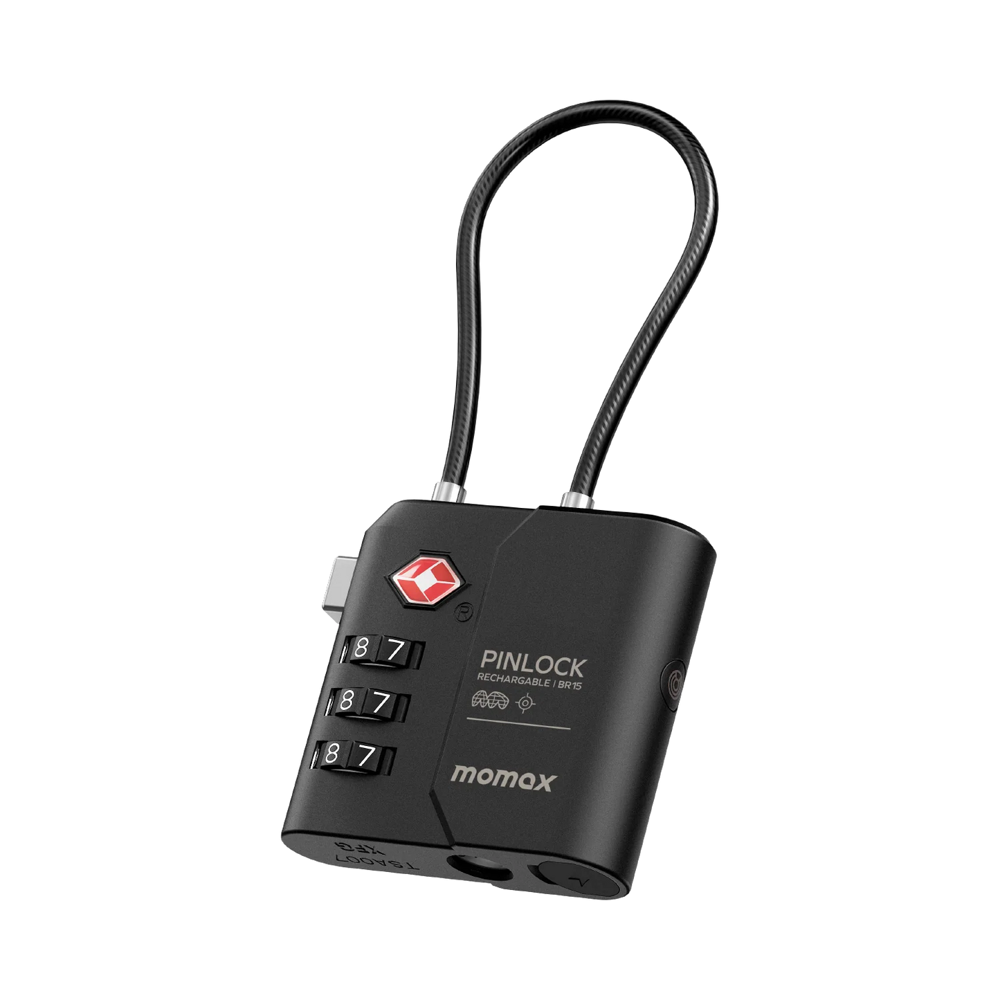 قفل موماكس PinLock الذكي, متوافق مع ابل فايند ماي | Momax PinLock TSA Padlock with Apple Find My Locator