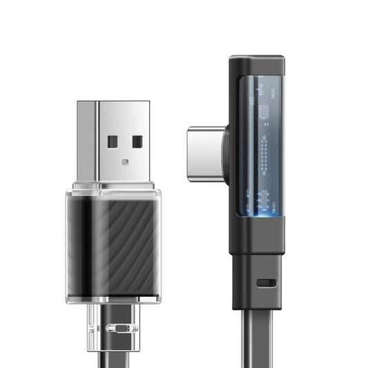 Mcdodo 6A Type-C Super Charge 90 Degree Data Cable with LED 1.2m - كيبل بيانات للشحن السريع تايب سي مع ليد بطول 1.2 متر من مكدودو