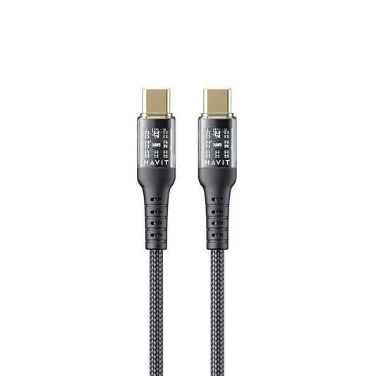 Havit CB6240 1m USB-C to USB-C Cable PD 60W Fast Charging - كيبل تايب سي سريع الشحن بقوة 60واط وطول 1متر من هافيت