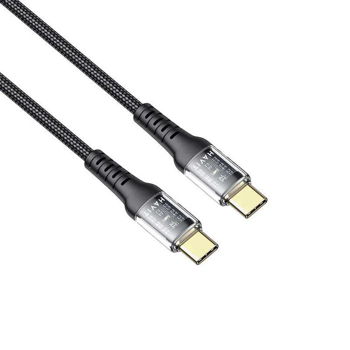 Havit CB6240 1m USB-C to USB-C Cable PD 60W Fast Charging - كيبل تايب سي سريع الشحن بقوة 60واط وطول 1متر من هافيت