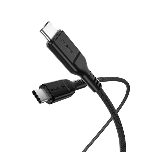 كيبل اميزنك ثنك ثاندر برو تايب سي الى تايب سي بقدرة 140 واط - اسود | AMAZINGTHING Thunder Pro USB-C to USB-C 140W 5A Cable – Black