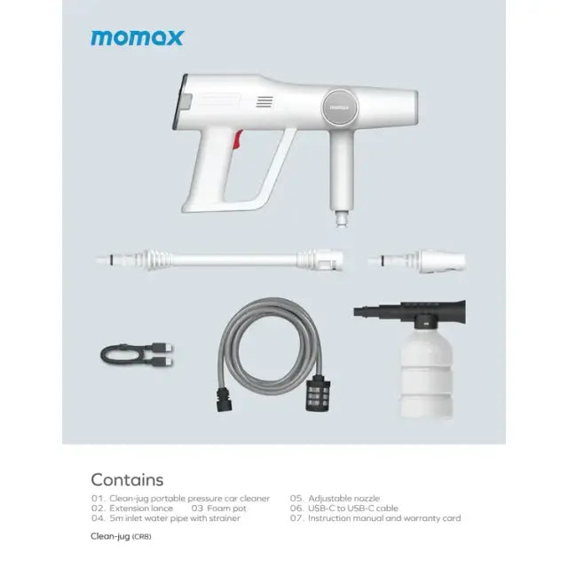 Momax Clean-Jug Portable Pressure Car Cleaner 15000mAh - موماكس منظف السيارة المحمول بالضغط 15000 مللي أمبير