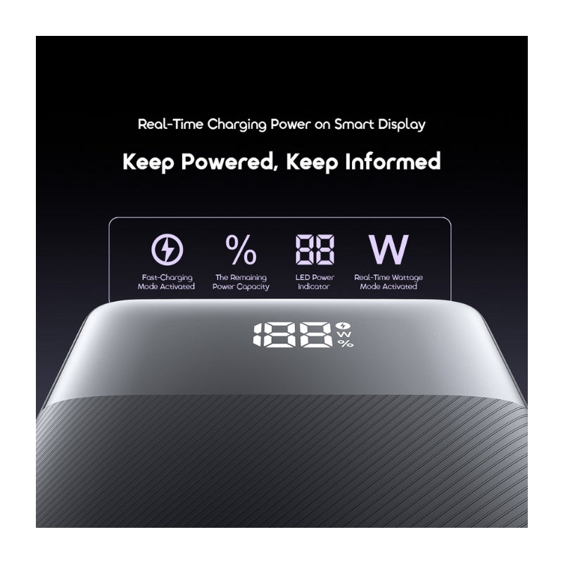 باور بانك اورايمو PowerNova بسعة 20,000 مللي امبير وبقدرة شحن 22.5 واط - اسود | Oraimo PowerNova OPB-7200Q 22.5W Power Bank - Black