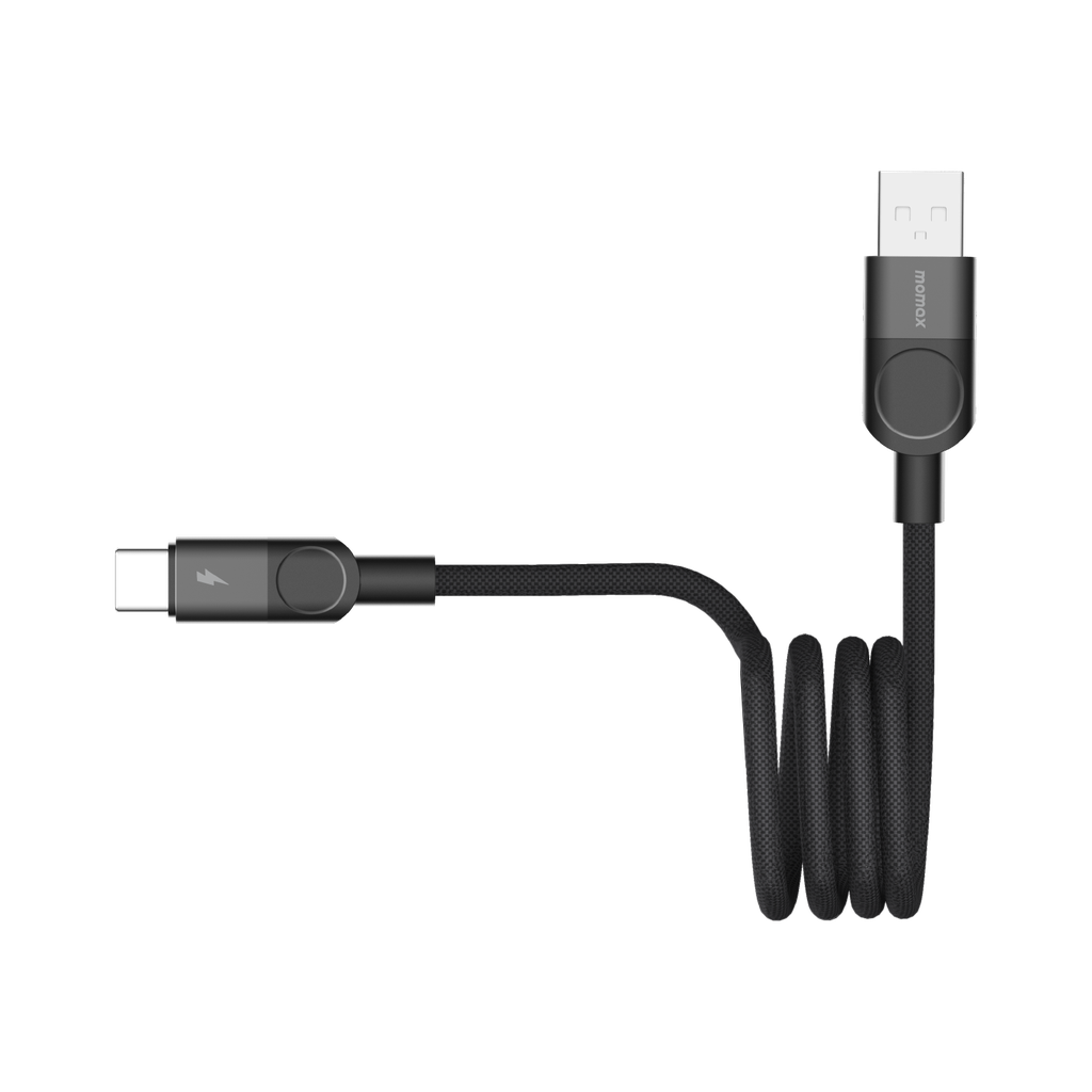Momax Mag.Link 66W Magnetic USB‑A to USB‑C Cable, 1 m - كيبل موماكس ماج لنك المغناطيسي, USB-A الى USB-C, بقوة 66 واط, طول 1م