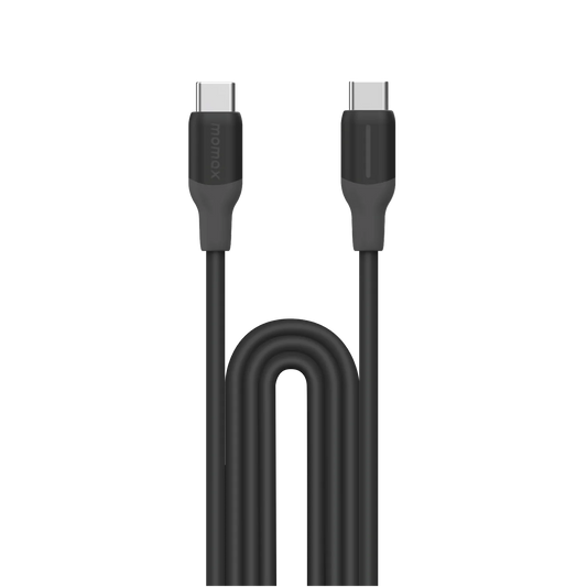 Momax 1‑Link Flow CC‑X 60W USB‑C to USB‑C Cable, 1.2 m - كيبل موماكس 1-لنك فلو, USB-C الى USB-C, شحن سريع 60 واط, طول 1.2م