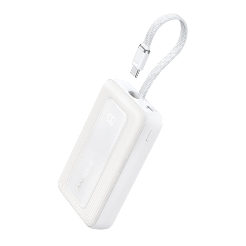 Anker Power Bank 20K 30W Built-In USB-C Cable - باور بانك أنكر 20000 مللي أمبير 30 وات مع كابل USB-C مدمج