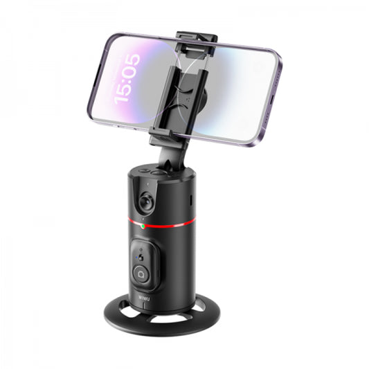 WIWU Intelligent Follow-up Camera Head - حامل الهاتف المحمول 360 درجة لتصوير أفقيًا وعموديًا لون اسود