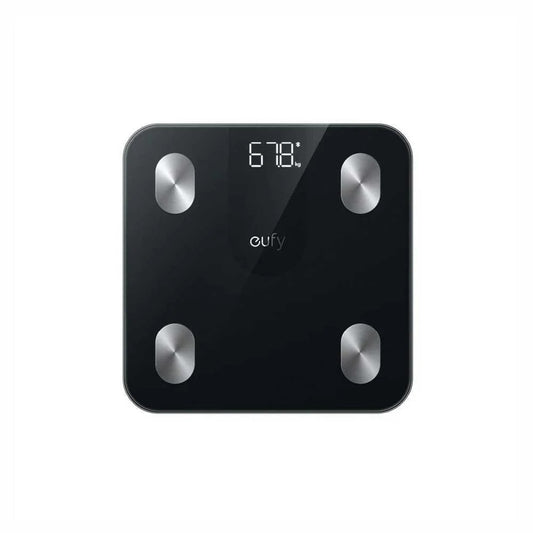 Anker Eufy Smart Scale A1 Black – 12 Body Metrics, Bluetooth, App Sync | ميزان ذكي انكر يوفي A1, قياس 12 مؤشرا صحيا, اتصال بلوتوث
