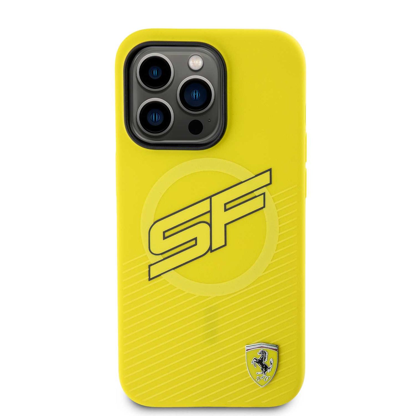 Ferrari Silicone Case with All Over SF Pattern for iPhone 15 Pro Max | كفر سيليكون فيراري لهاتف ايفون 15 برو ماكس