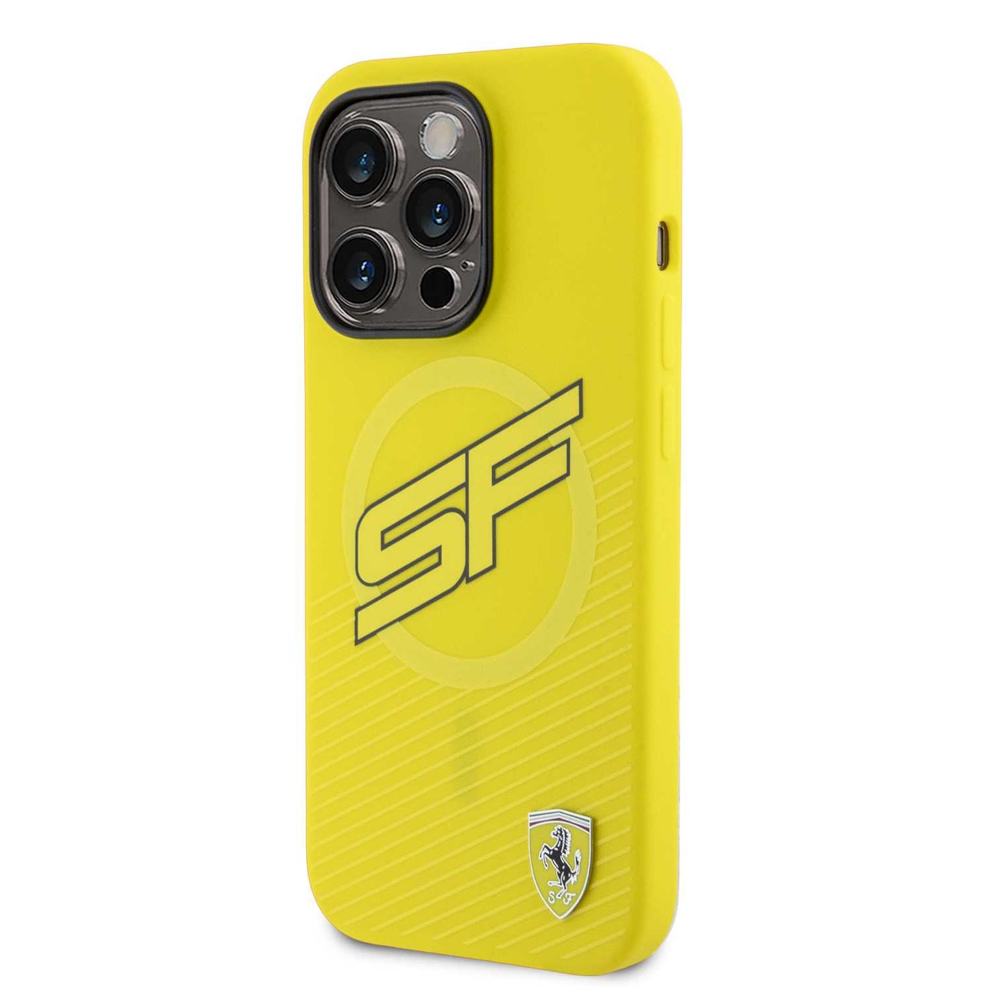Ferrari Silicone Case with All Over SF Pattern for iPhone 15 Pro Max | كفر سيليكون فيراري لهاتف ايفون 15 برو ماكس